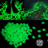 100 PCS Glow in The Dark Garden Pebbles for Walkways & Decoration and Plants Luminous Stones(Green)