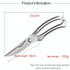 10 inch Kitchen Poultry Fish Chicken Bone Stainless Steel Cutter Cook Gadget Shear, Blister Package