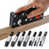 Woodworking Multi-Angle Chamfering Adjustable Depth Hand Planer, Color: Black + 6 Blades