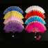 Vintage Style Flapper Hand Fan Embroidered Flower Marabou Feather Fan(Pink)