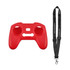 For DJI FPV Combo Remote Control PULUZ Silicone Protective Case with Neck Strap(Red)