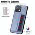 For Xiaomi Mi 11 Lite Carbon Fiber Magnetic Card Bag Phone Case(Blue)