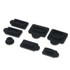 For PS5 2sets 7pcs/Set Dust Plug Silicone Dust Protector Anti-Dust Cover(Black)