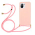 For Xiaomi Mi 11 Lite Wheat Straw Material + TPU Phone Case with Lanyard(Pink)