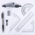 Deli 9591 Student Drawing Set 8 Piece Set Compass Ruler Set Student Stationery(Black)