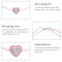 S925 Sterling Silver Pink Heart Anklet Women Jewelry