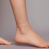 S925 Sterling Silver Pink Heart Anklet Women Jewelry