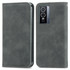 For vivo Y76 5G Retro Skin Feel Magnetic Horizontal Flip Leather Phone Case(Gray)