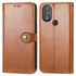 For Motorola Moto G Power 2022 Solid Color Leather Buckle Phone Case(Brown)