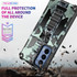 For Motorola Edge (2021) Camouflage Armor Shockproof TPU + PC Magnetic Protective Phone Case with Holder(Mint Green)