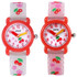 JNEW A335-86236 Children Cute Cartoon Cherry Waterproof 3D Silicone Quartz Watch(Red)
