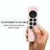 Silicone Protective Case Cover with Rope For Apple TV 4K 4th Siri Remote Controller(Pink)