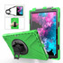 For Microsoft Surface Pro 4 / 5 / 6 / 7 / 7+ Shockproof Colorful Silicone + PC Protective Case with Holder & Hand Strap & Pen Slot(Green)