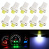 10 PCS 0.4W B8.5 Wedge Instrument Panel COB LED Light Dashboard Gauge Cluster Indicator Lamp Bulb (White Light)