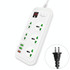 T17 3000W High-power 24-hour Smart Timing Socket QC3.0 USB Fast Charging Power Strip Socket , Cable Length: 2m, US Plug(White)