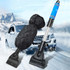 Vehicle-mounted Retractable Snow Shovel With Plush Gloves To Keep Warm Snow Removal Frost And Deicing Tools(Black Gloves)