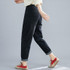 Plus Size Womens High Waist Jeans Loose And Thin Harem Pants (Color:Black Size:XXL)