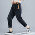 Literary And Casual Loose Wild Thin Straight Distressed Jeans Trousers Old Pants (Color:Black Size:XL)