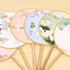 Retro Style Hanfu Group Fan Beech Wood Handle Classical Dance Fan(Blue-light Rain Lotus)