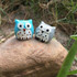 10 PCS Owl Mini Micro Landscape Decoration Resin Crafts DIY Landscape Ornaments(Lake Blue)