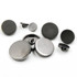 Sand Gun Black 100 PCS Flat Metal Button Clothing Accessories, Diameter:28mm