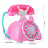 Child Simulation Retro Telephone Light Music Cartoon Early Education Puzzle Musical  Toys(Pink)