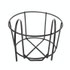 Balcony Fence Round Metal Flower Stand Wrought Iron Wall-mounted Flower Pot Stand, Size:M(Black)