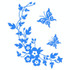 10 PCS Butterfly Flower Vine Bathroom Wall Stickers Home Decoration Wallpaper Wall Decals For Toilet Decorative Sticker(Blue)