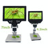 G1200 7 inch LCD Screen 1200X Portable Electronic Digital Desktop Stand Microscope, UK Plug