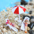 2 PCS Miniature Sun Umbrella DIY Home Garden Decoration Cute Umbrella Table Ornament Handicrafts, Size:L(Red)