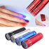 2 PCS Nail Dryer Mini LED Flashlight UV Lamp Portable For Nail Gel Fast Dryer(Silver)