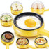 Multifunction Mini  Non-Stick Frying Pan Boiler Steamer Cooker Poached Eggpot(Blue double storey package)