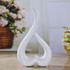 Heart Shape Creative Ceramic Flower Vase Home Decor Wedding Festival Office Desktop Decoration(White)