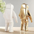 Astronaut Ceramic Model Dried Flowers Ceramic Vase for Tabletop Decor Tool, Shape:Walk(Silver)