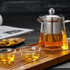 Stainless Steel Clear Heat Resistant Glass Filter Tea Pot, Capacity: 550ml