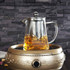 Stainless Steel Clear Heat Resistant Glass Filter Tea Pot, Capacity: 750ml