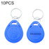 10 PCS 125KHz TK/EM4100 Proximity ID Card Chip Keychain Key Ring(Blue)