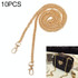 10 PCS Metal Chain Shoulder Bags Handbag Buckle Handle DIY Double Woven Iron Chain Belt 40cm(Light Gold)