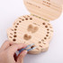 3 PCS Wood Baby Teeth Box Organizer Milk Teeth Storage Box, Language:Russian(Crown girl yellow)