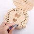 3 PCS Wood Baby Teeth Box Organizer Milk Teeth Storage Box, Language:Chinese(Crown girl yellow)