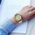 2 PCS Stainless Steel Wrist Watchs Crystal Quartz Bracelet Watch(Gold)