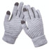 Winter Touch Screen Gloves Women Men Warm Stretch Knit Mittens Imitation Wool Thicken Full Finger Gloves(Grey)