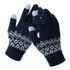 Winter Touch Screen Gloves Women Men Warm Stretch Knit Mittens Imitation Wool Thicken Full Finger Gloves(A-Navy Blue)