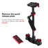 PULUZ 38.5-61cm Carbon Fibre Handheld Stabilizer for DSLR & DV Digital Video & Cameras, Load Range: 0.5-3kg(Red)