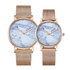 CAGARNY 6812 Round Dial Alloy Gold Case Fashion Couple Watch Men & Women Lover Quartz Watches with Stainless Steel Band