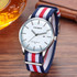 CAGARNY 6865 Concise Style Ultra Thin Waterproof Quartz Wrist Watch with Striped Nylon Band