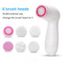 6 in 1 Waterproof Facial Cleansing Instrument (Size: 130 x 85 x 40mm)(Magenta)