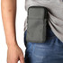 Universal Multi-function Plaid Texture Double Layer Zipper Sports Waist Bag / Shoulder Bag for iPhone X  & 7 & 7 Plus / Galaxy  S9+ / S8+ / Note 8 / Sony Xperia Z5 / Huawei Mate 8, Size: 16.5 x 9.0 x 3.0cm(Grey)