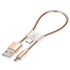 24cm 2A Micro USB + USB-C / Type-C to USB Flexible Data Charging Cable(Gold)