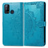 For Oukitel C23 Pro Mandala Flower Embossed Horizontal Flip Leather Case with Holder & Three Card Slots & Wallet & Lanyard(Blue)